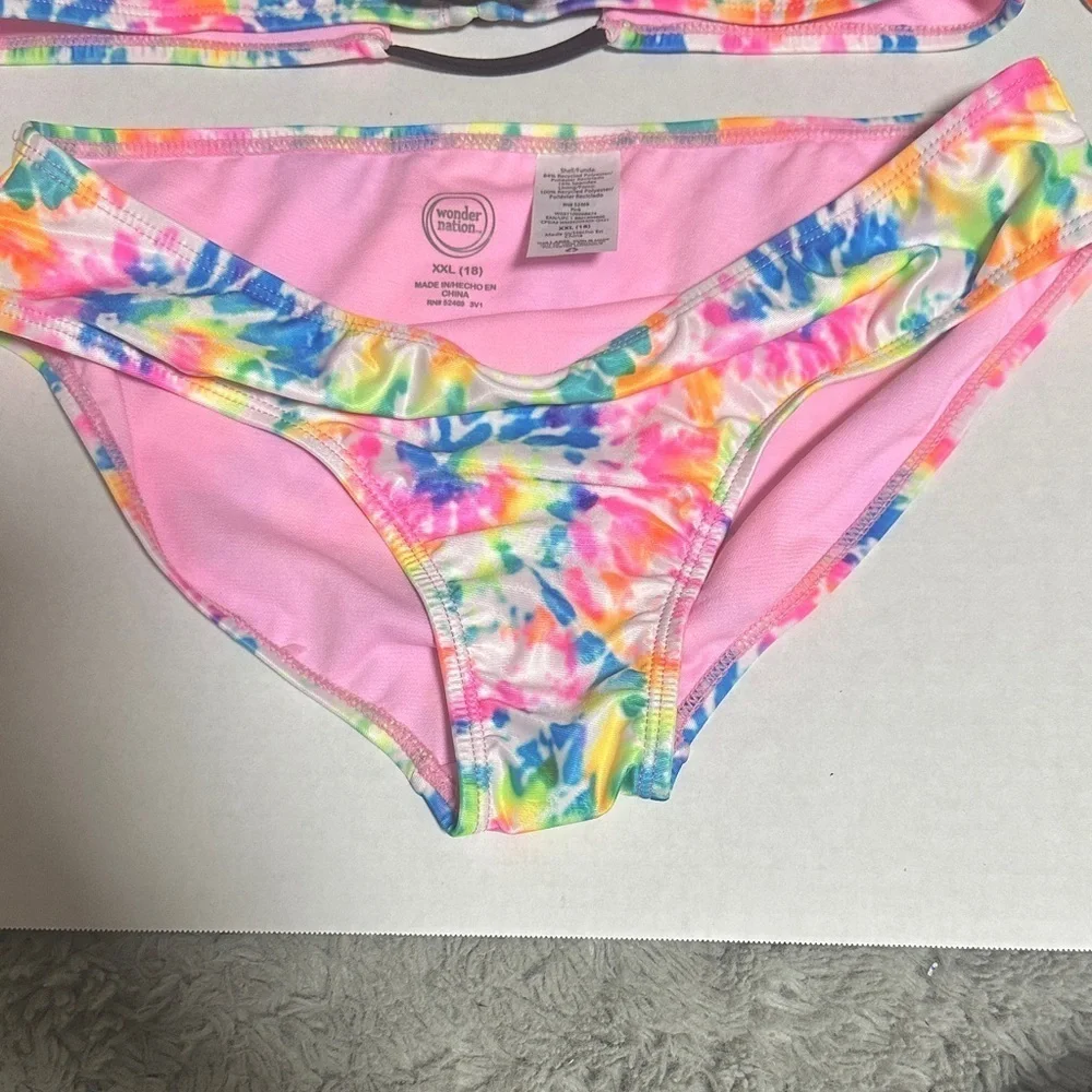 Wonder Nation Kids Colorful Tie-Dye Bikini Size-XXL-18